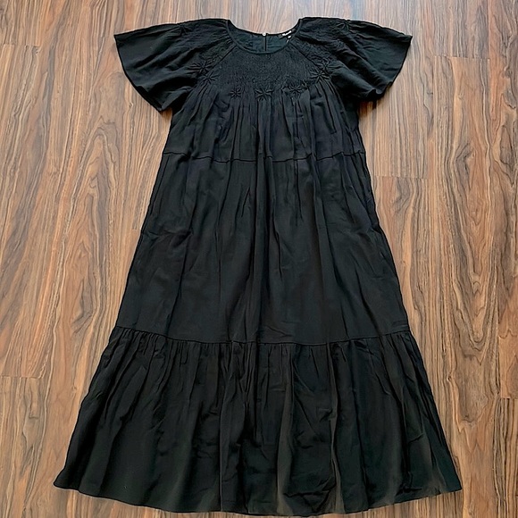 Madewell Embroidered Smoked Midi Dress - Picture 4 of 16